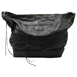 Balenciaga-Balenciaga XL Courier Bag in Black Leather-Black