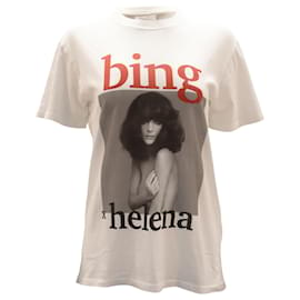 Anine Bing-T-shirt Anine Bing x Helena Christensen in cotone bianco-Bianco