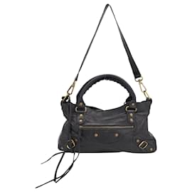 Balenciaga-Balenciaga City Bag in Black Leather-Black