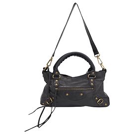 Borsa Balenciaga City in Pelle Nera Nero