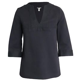 Diane Von Furstenberg Tunika-Top aus schwarzer Baumwolle Schwarz