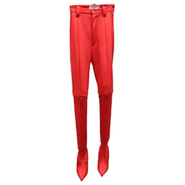 Balenciaga-Pantalones Balenciaga en Triacetato Rojo-Roja