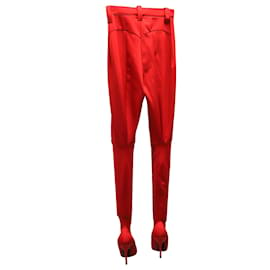 Balenciaga-Pantalones Balenciaga en Triacetato Rojo-Roja