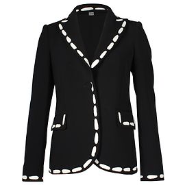 Moschino Blazer en cady à imprimé contrastant en polyester noir Noir