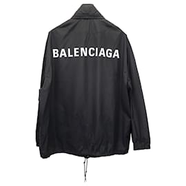 Balenciaga-Balenciaga Oversize Rain Jacket in Black Polyester-Black