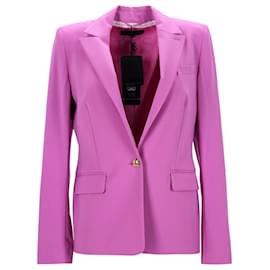 Blazer Escada Abotoado em Algodão Rosa Rosa