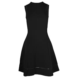 Victoria Beckham-Victoria Beckham Sleeveless Sheer Panel Mini Dress in Black Viscose-Black