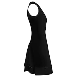 Victoria Beckham-Victoria Beckham Sleeveless Sheer Panel Mini Dress in Black Viscose-Black