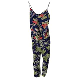 Polo Ralph Lauren-Polo Ralph Lauren Polynesian Floral Jumpsuit in 'Layla Tropical' Blue Viscose-Other