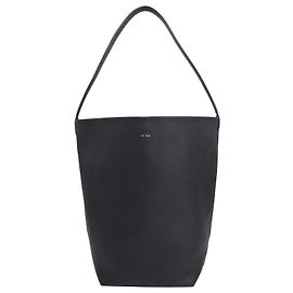 The row Die Reihe Large N/S Park Tote aus schwarzem Leder Schwarz