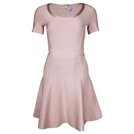 Herve Leger-Herve Leger Trish A-Line Mini robe en rayonne rose pastel-Autre