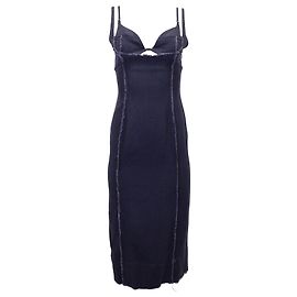Jacquemus Valerie Bra Midikleid aus blauem Leinen Blau