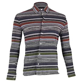 Missoni-Missoni Long Sleeved Striped Shirt in Multicolor Cotton-Multiple colors