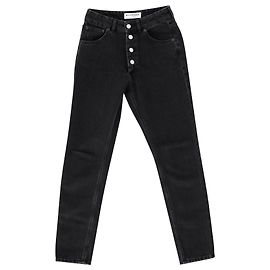 Balenciaga Jeans Skinny Fit Multi Bottone in Cotone Nero Nero