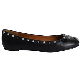 Marc by Marc Jacobs Love Studded Mouse Ballet Pumps in Black Leather Black