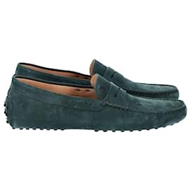 Tod's-Tod's Gommino Driving Loafers in Green Suede-Green