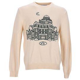 Pull Casablanca en maille de coton beige Beige
