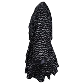 Zadig & Voltaire-Zadig & Voltaire Rüschen-Velours-Minikleid aus schwarzer Viskose-Schwarz