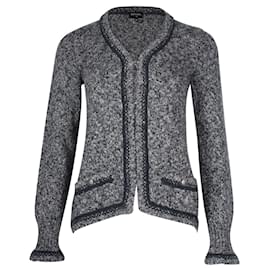 Chanel-Chanel Cardigan in Navy and Gray Cashmere-Blue,Navy blue