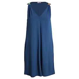 See by Chloé-See by Chloe Sleeveless Dress in Blue Acetate-Blue