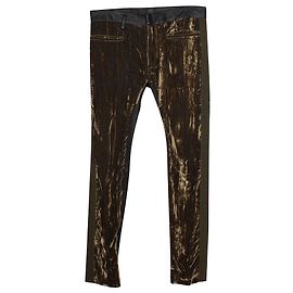 Haider Ackermann Slim Fit Hose aus moosgrünem Samt Grün Olivgrün