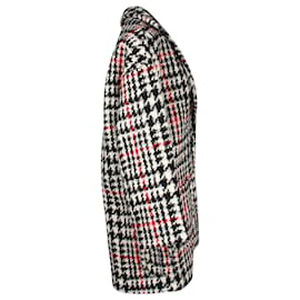 Red Valentino-'Red Valentino Oversized Houndstooth Coat in Black Virgin Wool-Black