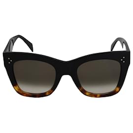 Céline-Celine CL4004IN Cat Eye Tortoiseshell Sunglasses in Black Acetate-Black