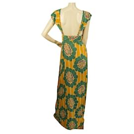 Autre Marque-T - Bags Los Angeles Floral Yellow Teal Jersey Open Back Maxi Dress talla M-Multicolor