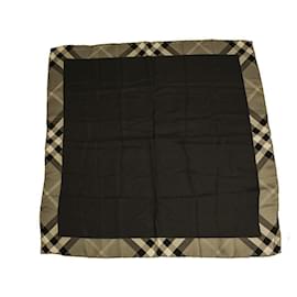 Burberry-Burberry gray Signature Check Square Classic Foulard Scarf-Dark grey