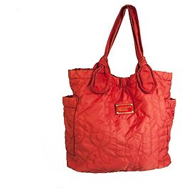 Marc by Marc Jacobs Coral Red Canvas Shopper Tote Bolso de hombro Bolso Reversible. Coral