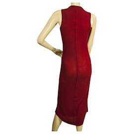 Rundholz-Rundholz Red Bodycon Midi Calf Length Sleeveless Summer Tank Dress-Red