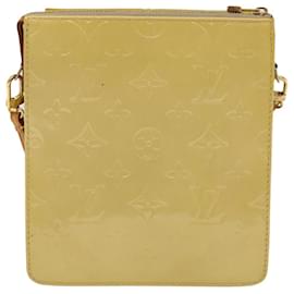 Louis Vuitton-LOUIS VUITTON Monogram Vernis Motto Accessory Pouch Beige M91136 LV Auth 39892-Beige