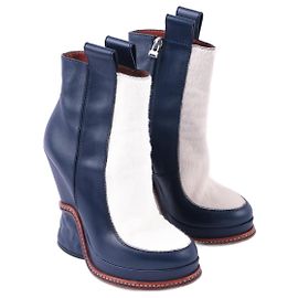 FENDI  Boots EU 37 Leather Navy blue