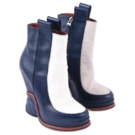 Fendi-FENDI  Boots EU 37 Leather-Navy blue