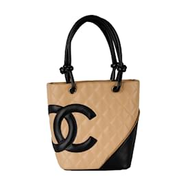 Chanel-Bolsa Chanel Mini Cambon acolchoada-Bege