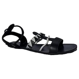 Proenza Schouler-Black and white gladiator sandals-Black,White