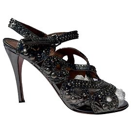 Alaïa Sandali argento con borchie Nero Argento
