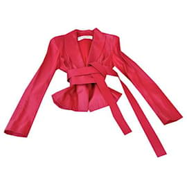 Dior-Chaqueta de piel de cordero roja Dior-Roja