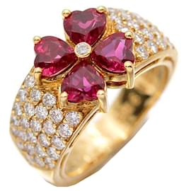 Autre Marque-Anillo Van Cleef & Arpels Fleur de oro con diamantes-Dorado