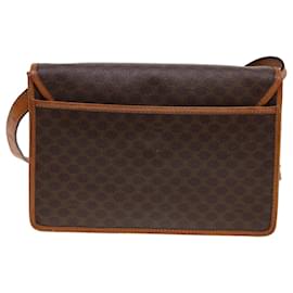 Céline-CELINE Macadam Canvas Shoulder Bag PVC Leather Brown Auth 40101-Brown