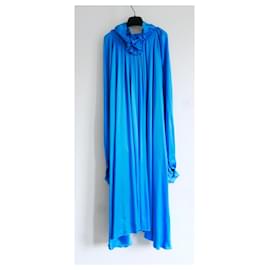 Balenciaga-Balenciaga Low Back V Neck Dress-Blue