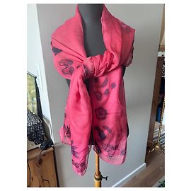 Lenço Chanel Chala em voile de algodão rosa Rosa
