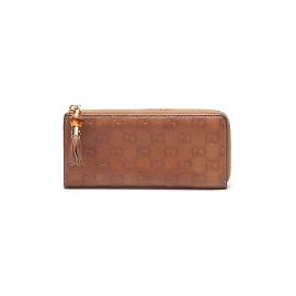 Cartera Guccissima Bamboo Tassel Zip 306616 Castaño
