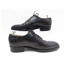 JM Weston-JM WESTON SAVILE SHOES 582 Richelieu 7.5D 41.5 BLACK FLORAL TOE SHOES-Black