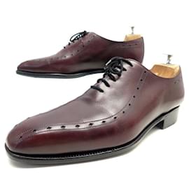 JM Weston-JM WESTON RICHELIEU CYCLIST SHOES 412 6E 40 l 40.5 BURGUNDY LEATHER SHOES-Dark red