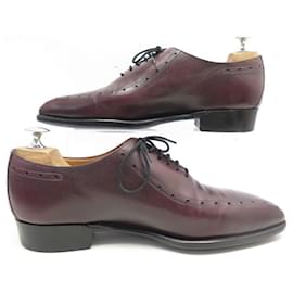 JM Weston-JM WESTON RICHELIEU CYCLIST SHOES 412 6E 40 l 40.5 BURGUNDY LEATHER SHOES-Dark red