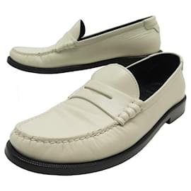 Saint Laurent-SAINT LAURENT SHOES LOAFERS THE LOAFER 39 670232 ECRU LEATHER SHOES-Cream