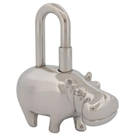 Hermès PADLOCK HERMES CHARM HIPPOPOTAMUS YEAR OF THE RIVERS PENDANT KEYRING PADLOCK Silvery
