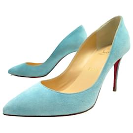 Christian Louboutin-NEW CHRISTIAN LOUBOUTIN SHOES PIGALLE FOLLIES PUMPS 36 SUEDE SHOES-Turquoise