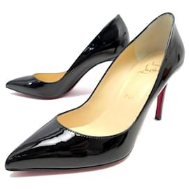 Christian Louboutin-NEW CHRISTIAN LOUBOUTIN PIGALLE SHOES 85 Black patent leather 36.5 SHOES-Black